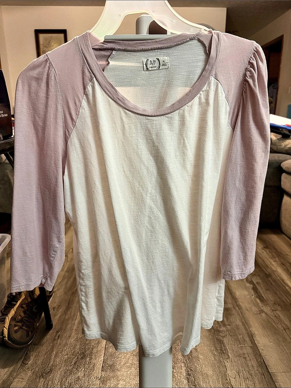 Maurices 24/7 Comfort Apparel Color Block Long Sleeve Top